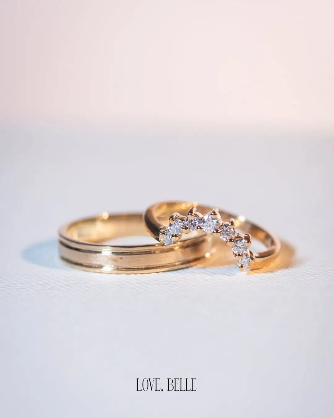 A hand-finished Love, Belle yellow gold band