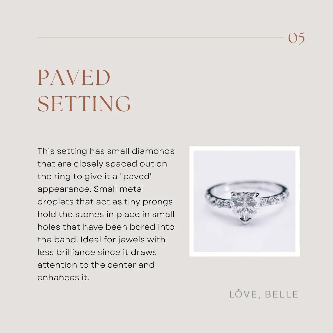 Pavé setting — small diamonds set closely along the band for extra sparkle