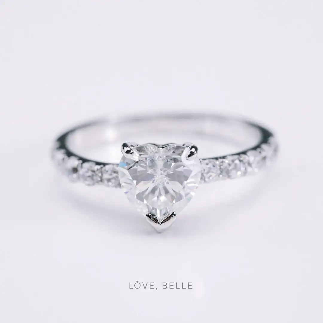 A heart-cut pavé solitaire